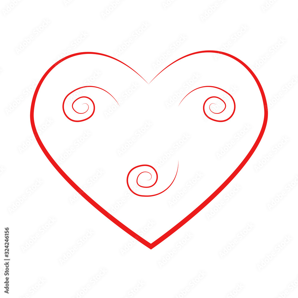 Vector heart of outline hand drawn heart icon. Illustration for your graphic design. Vector heart of outline hand drawn heart icon. Illustration for your graphic design.