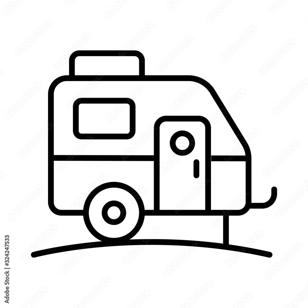 Caravan trailer home icon vector