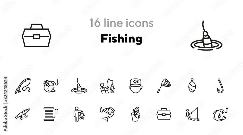 Obraz na plátně Fishing line icon set