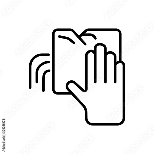hand wiping with cloth vector icon