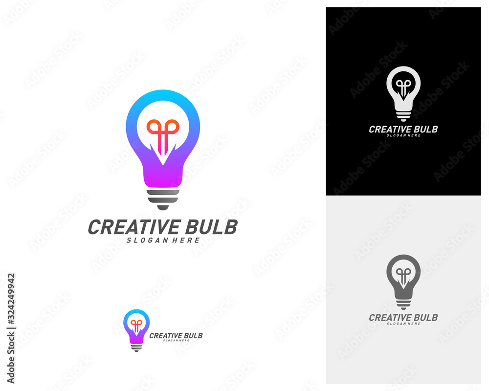 Creative Bulb chat logo design vector. Consult Bulb logo template. icon symbol