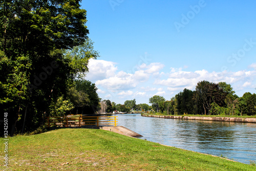 Photography Erie Canal and lift bridge at Holley, New York