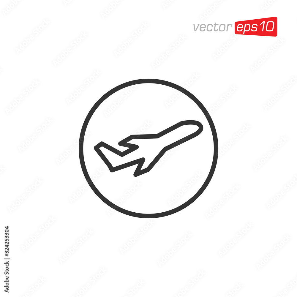 Plane Transportation Icon Logo Design Vector
