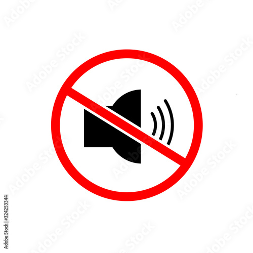 No speaker. no sound icon. Volume Off symbol. Vector illustration