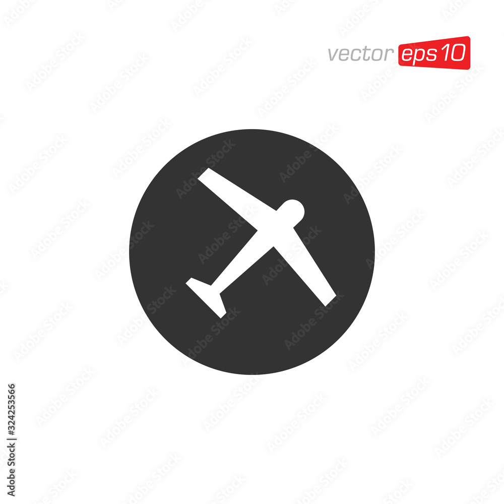 Obraz premium Plane Transportation Icon Logo Design Vector