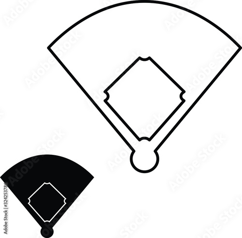 Baseball field icon, vector illustration.