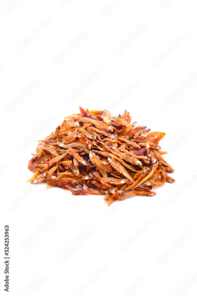 Fried fish on white background Fried fish on white background