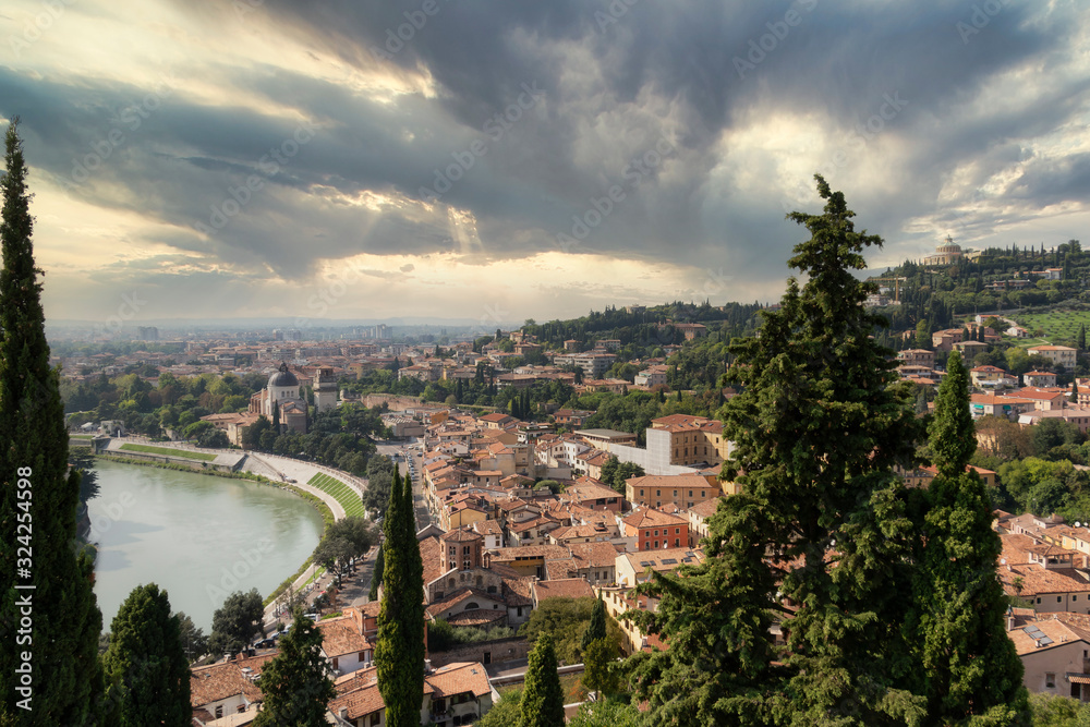 Fototapeta premium Panoramic view of the city of Verona