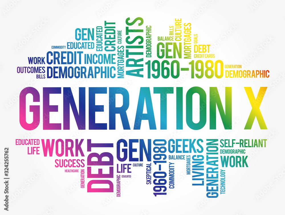 Generation Z Word Cloud collage, concept background Stock Vector