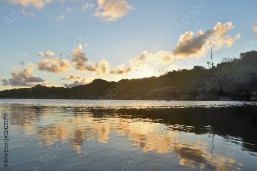 sunset over lake