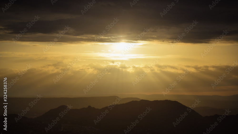 Sun rays in the sunset Sun rays in the sunset
