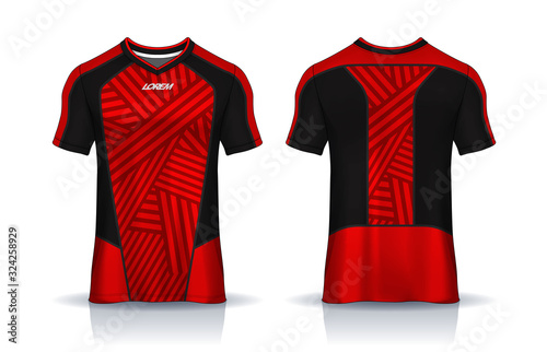 t-shirt sport design template, Soccer jersey mockup for football club. uniform front and back view.