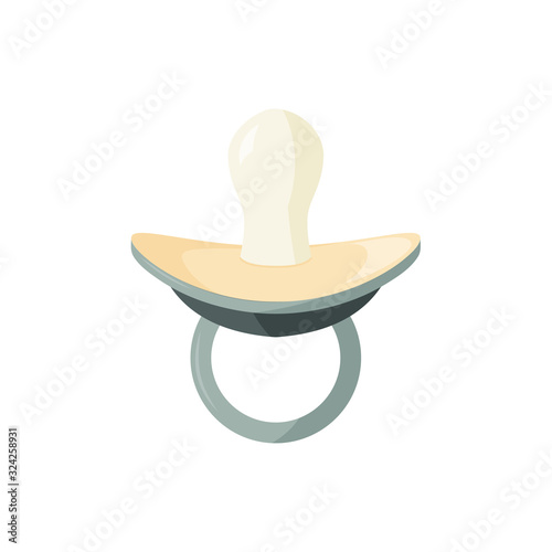 Baby pacifier vector illustration. Baby nipple isolated on white background.