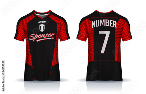 t-shirt sport design template, Soccer jersey mockup for football club. uniform front and back view.