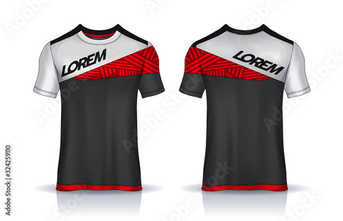 t-shirt sport design template, Soccer jersey mockup for football club. uniform front and back view.