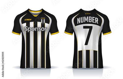 t-shirt sport design template, Soccer jersey mockup for football club. uniform front and back view.