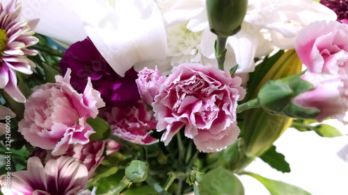 close up of flowers in a bouquet 