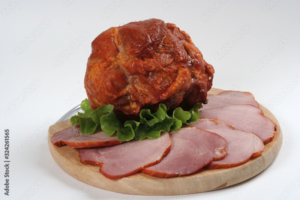 Ready meat on a cutting board with herbs Ready meat on a cutting board with herbs