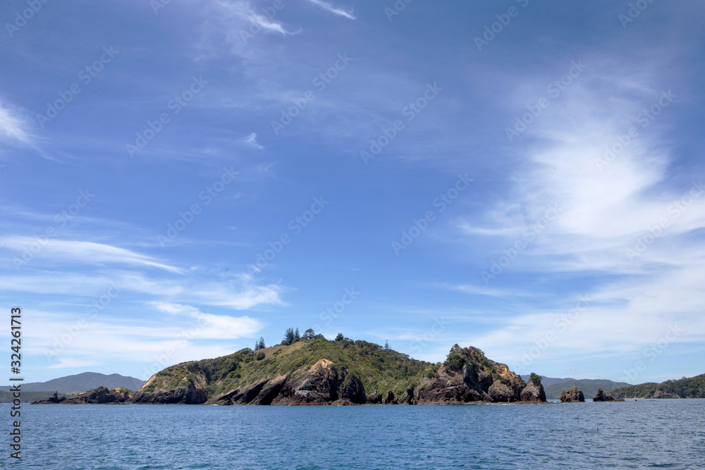 Bay of islands coast New Zealand Waewaetorea island
