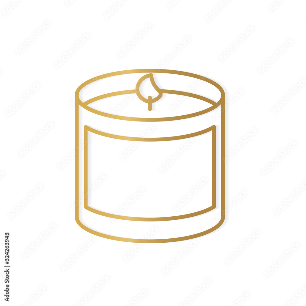 golden scented candle icon- vector illustration - obrazy, fototapety, plakaty 