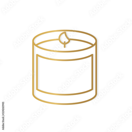golden scented candle icon- vector illustration