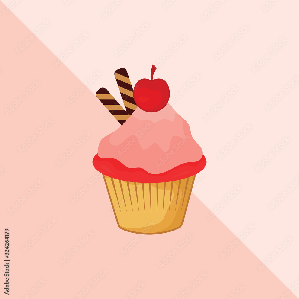 sweet cupcake vector, cute cupcake vector illustration sweet cupcake vector, cute cupcake vector illustration