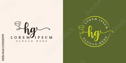 Initial hg feminine logo collections template - vector