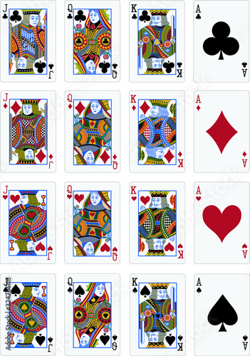 An assortment of vector playing cards