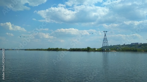 cable car across the Volga river. Nizhny Novgorod. Russia