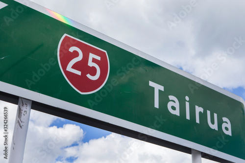 Sign Highway 25 Tairua New Zealand Coromendel photo