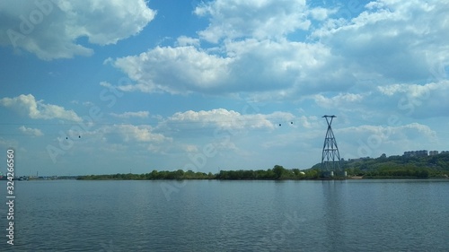 cable car across the Volga river. Nizhny Novgorod. Russia