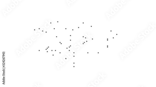 USA Dotted Map Networking Dot Motion Graphic 4K. The appearance and disappearance of the map of abstract USA.