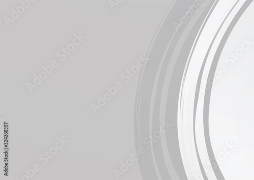 Abstract landscape grayscale curved lines & layer background. Vector illustration.