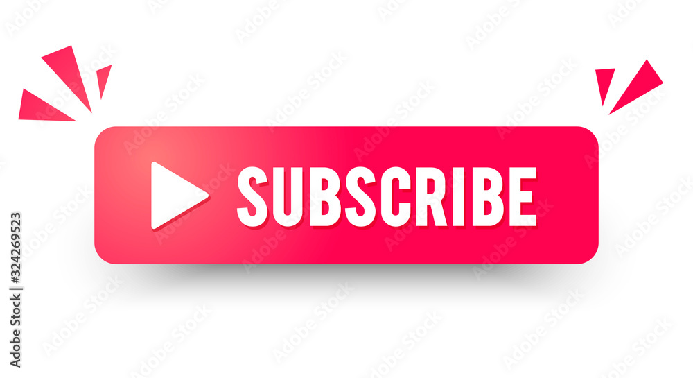 Vector illustration red subscribe channel button. modern website icon element. Vector illustration red subscribe channel button. modern website icon element.