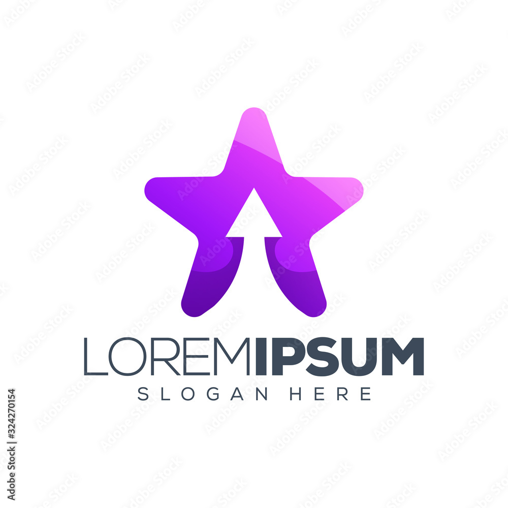 Obraz premium arrow star logo design vector illustration