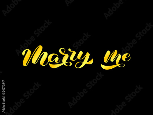 Marry me brush lettering. Vector stock illustration for poster or banner