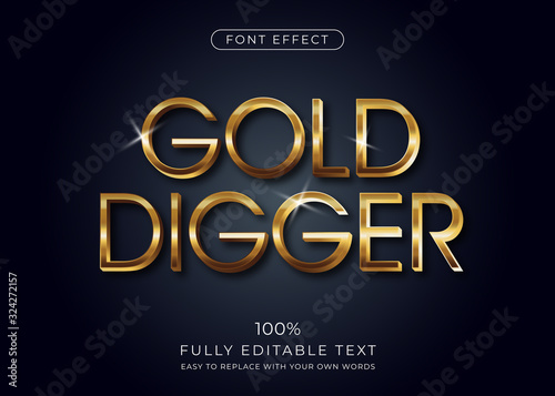 Gold 3d text effect, editable font style