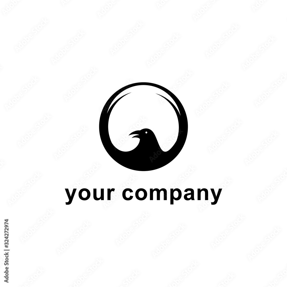 Fototapeta premium hawk head logo design with retro feather vector, minimalist modern concept, freedom and America symbol, bird emblem, clean graphic for corporate brand identity, business illustration