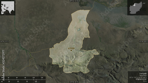 Faryab, Afghanistan - composition. Satellite photo