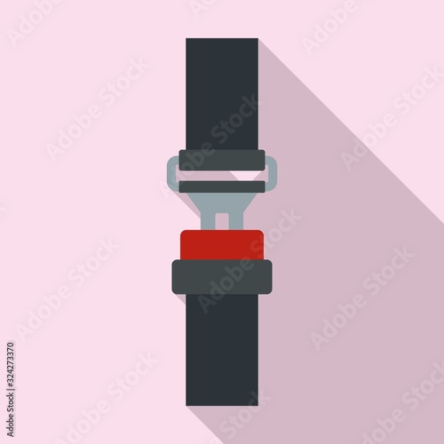 Crash seatbelt icon. Flat illustration of crash seatbelt vector icon for web design