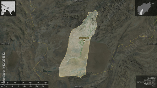 Helmand, Afghanistan - composition. Satellite photo