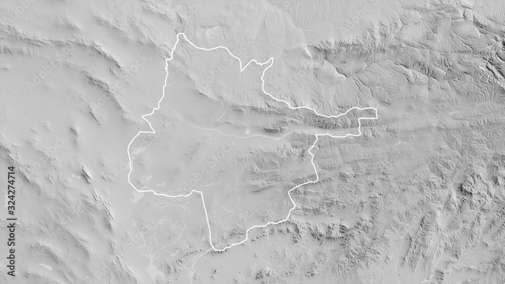 Obraz premium Herat, Afghanistan - outlined. Grayscale