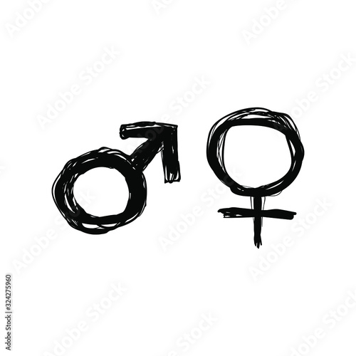 Doodle Gender Symbols of Male and Female