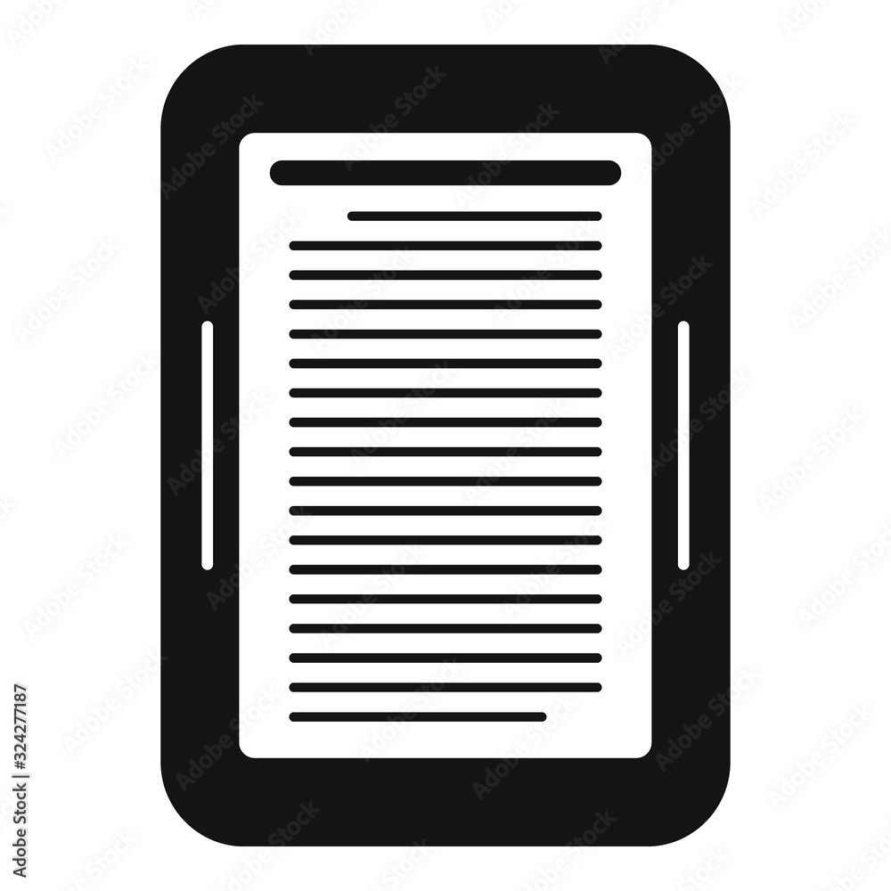 Ebook device icon. Simple illustration of ebook device vector icon for web design isolated on white background Ebook device icon. Simple illustration of ebook device vector icon for web design isolated on white background