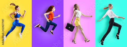 Different business people jumping. © Dmitrii Kotin