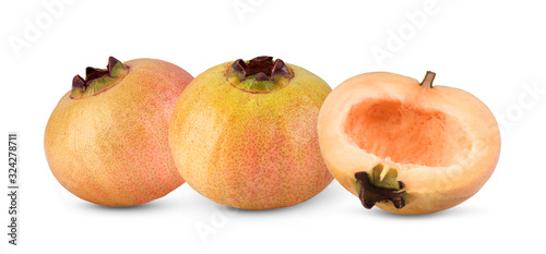 Syzygium jambos or rose apple on white background