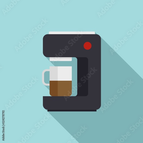 Home coffee machine icon. Flat illustration of home coffee machine vector icon for web design