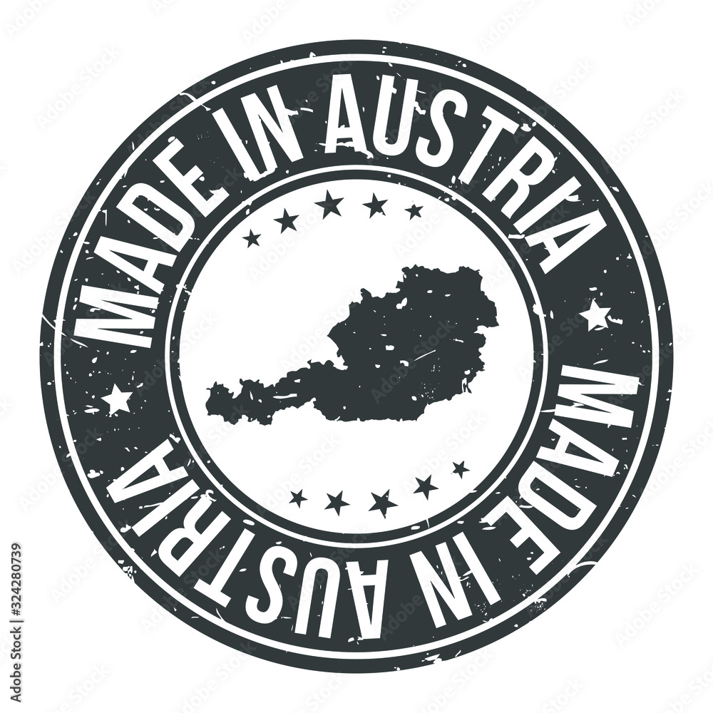 Made in Austria Map. Quality Original Stamp Design Vector Art. Made in Austria Map. Quality Original Stamp Design Vector Art.