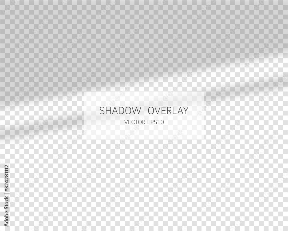 Shadow overlay effect. Natural shadows isolated on transparent background. Vector soft shadow and light overlay effect. Shadow overlay effect. Natural shadows isolated on transparent background. Vector soft shadow and light overlay effect.