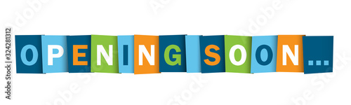 OPENING SOON colorful vector typography banner